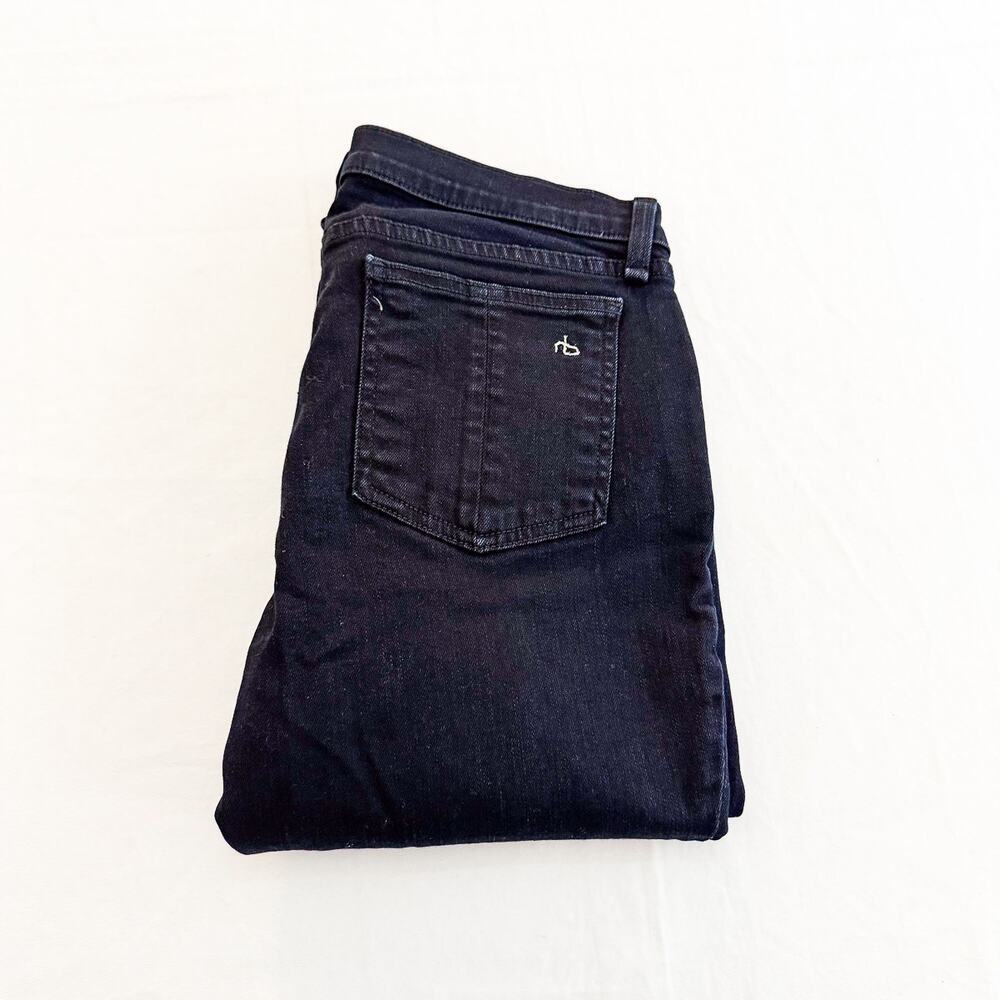Rag & Bone High Rise Skinny Denim Jeans Coal Wash Size 28